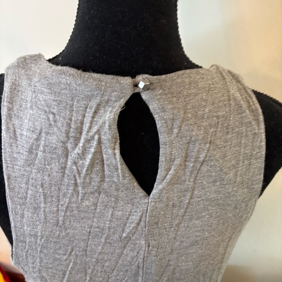 Mossimo Grey Beaded Tank Dress Bodycon Midi Length Boho Y2K Size L Festival​​ - Picture 4 of 10